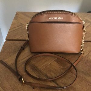Michael Kors Small Dome Purse Camel Crossbody